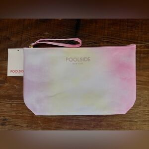 Poolside New York Pink and White Clutch NWT